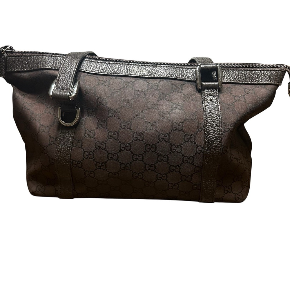 Vintage Gucci Brown GG monogram Abby Shoulder Tote Bag 268640